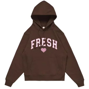 Fresh Love Varsity Hoodie – Brown