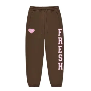 Fresh Love Varsity Sweats – Brown