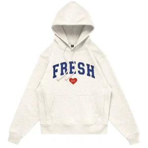 Fresh Love Varsity Hoodie – Cream